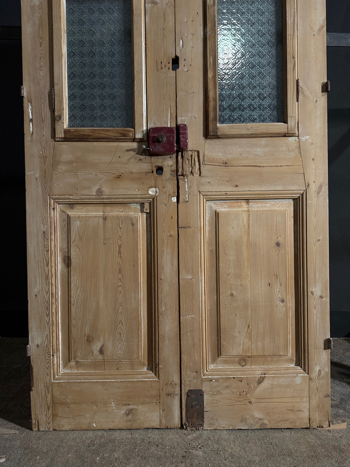 Antique Carved 2 Lite French Doors - 44x95 - N620