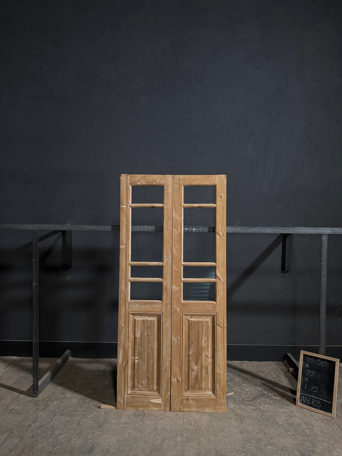 Antique Fluted 4 Lite French Doors - 35.5x77 - N683