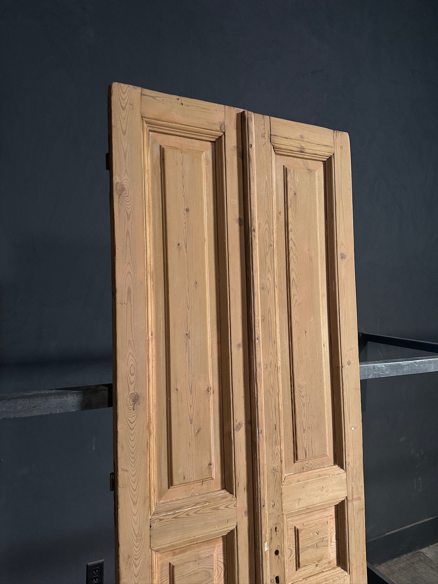 Antique 3 Panel Solid Double Doors - 32.5x91.75 - N640