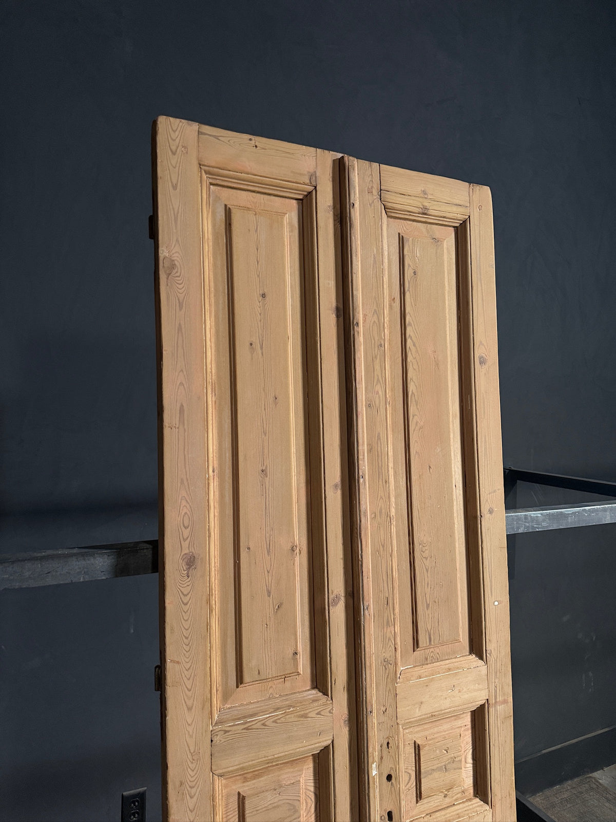 Antique 3 Panel Solid Double Doors - 32.5x91.75 - N640