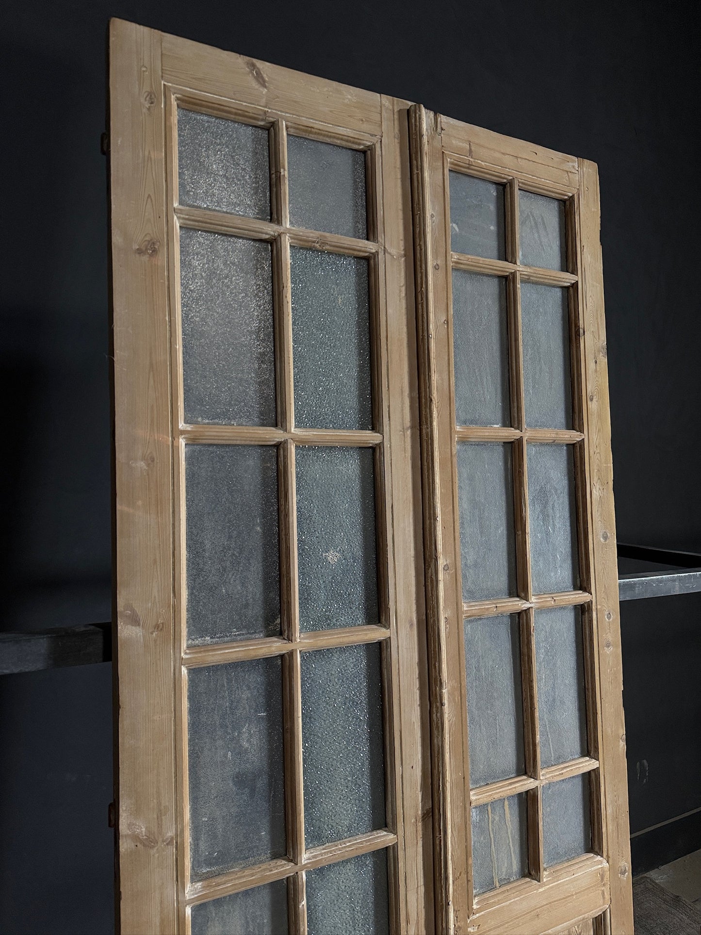 Antique Obscured Glass French Doors - 42.75x97.75 - N493