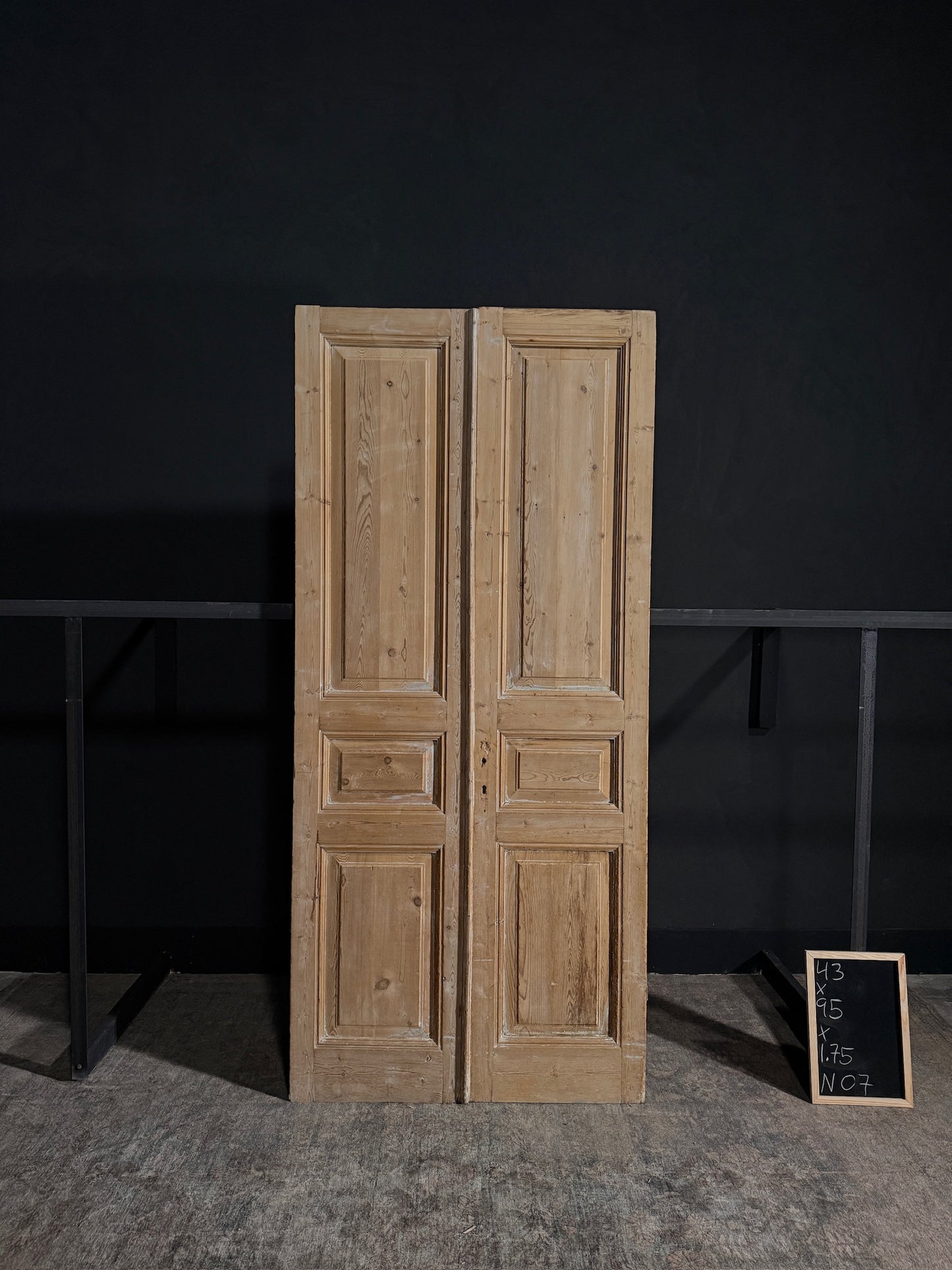Antique Iron 3 Panel Double Doors - 50x95 - N07