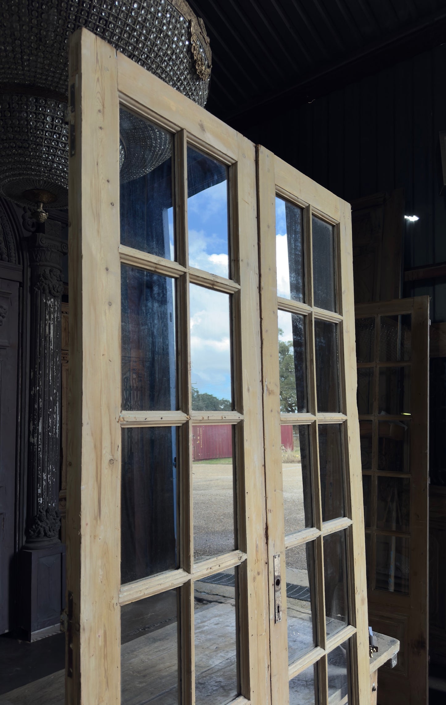 12 Lite Glass Antique French Doors - 47.5x99.5 - L123