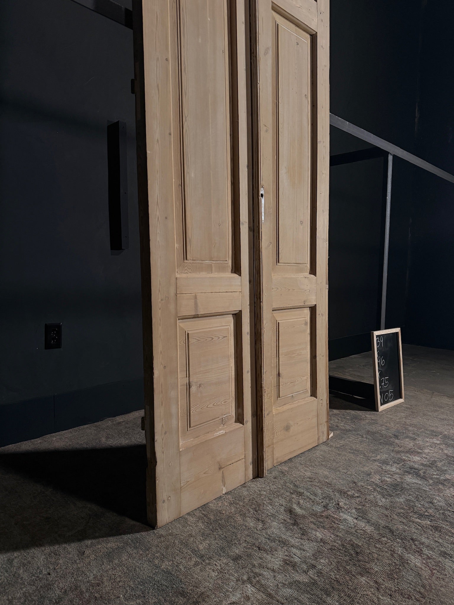 Antique Obscured Glass 2 Lite French Doors - 39x96 - N05