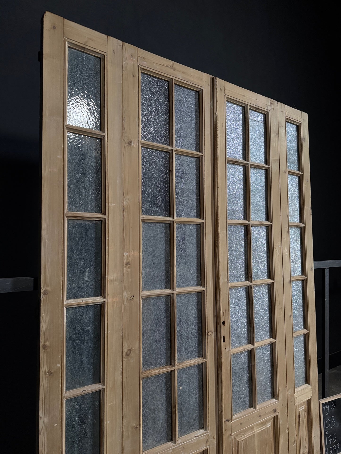 Antique Obscured Glass French Doors - 74.5x103 - N277
