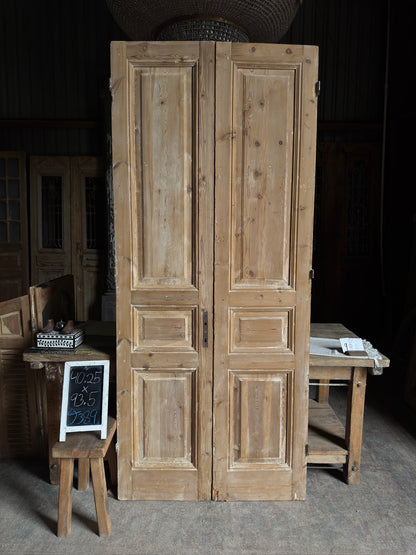 3 Panel Antique Solid French Doors - 40.25x93.5 J389