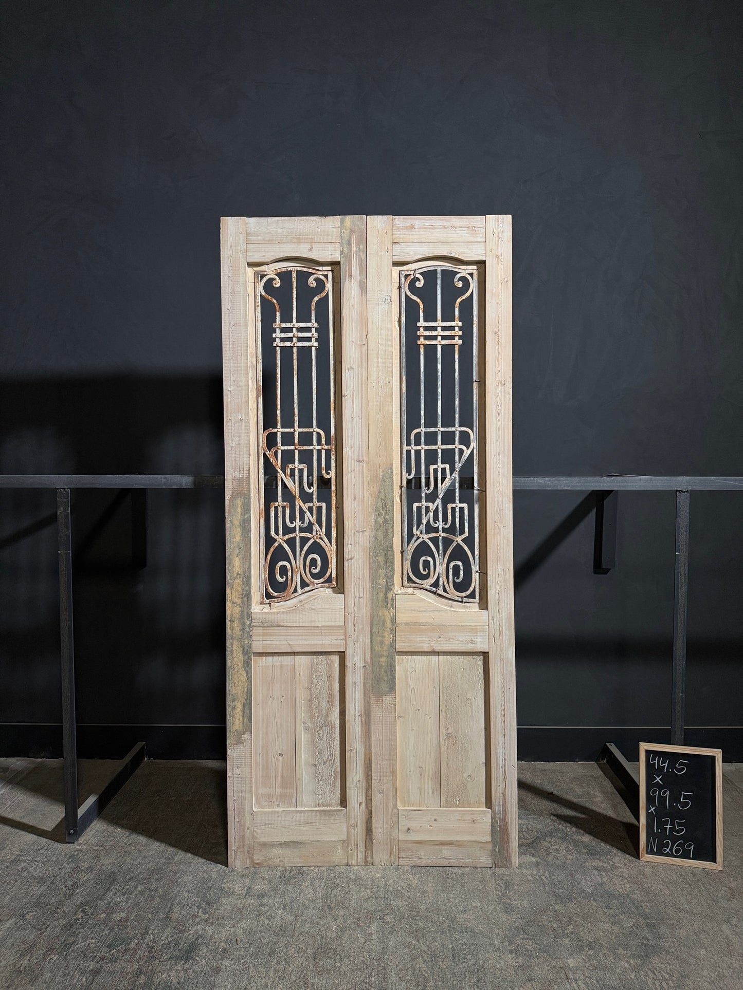 Antique Iron French Doors - 44.5x99.5 - N269