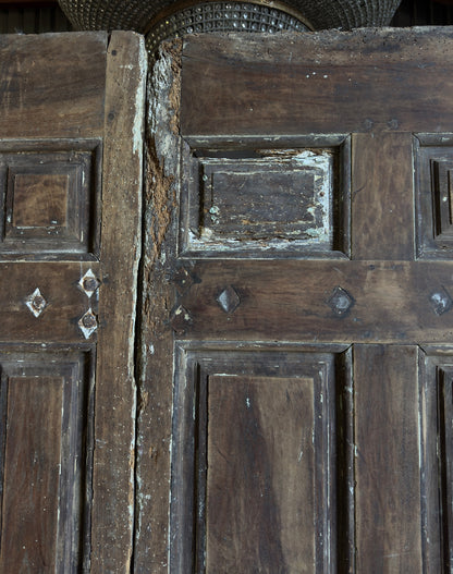 Spanish Multi-Panel Antique Door Pair - 38x87.5 - L262