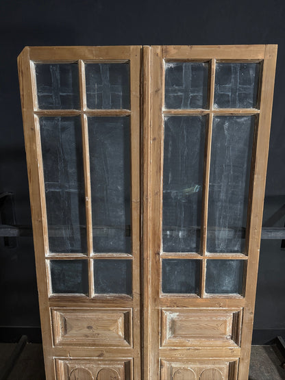 Antique Glass 3 Lite French Doors - 47.5x95 - N658