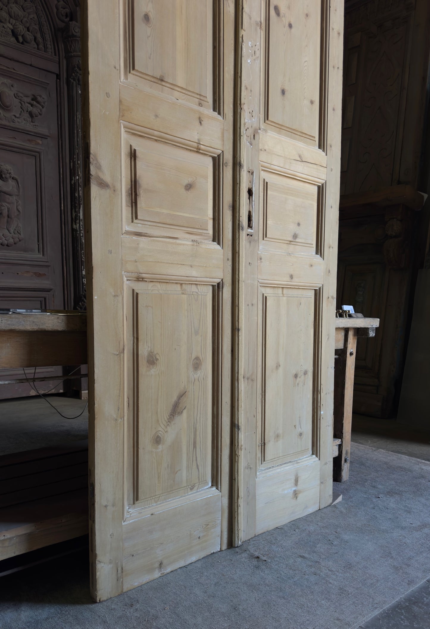 Antique 6 Panel Double Doors - 42.5x106.5 - L526
