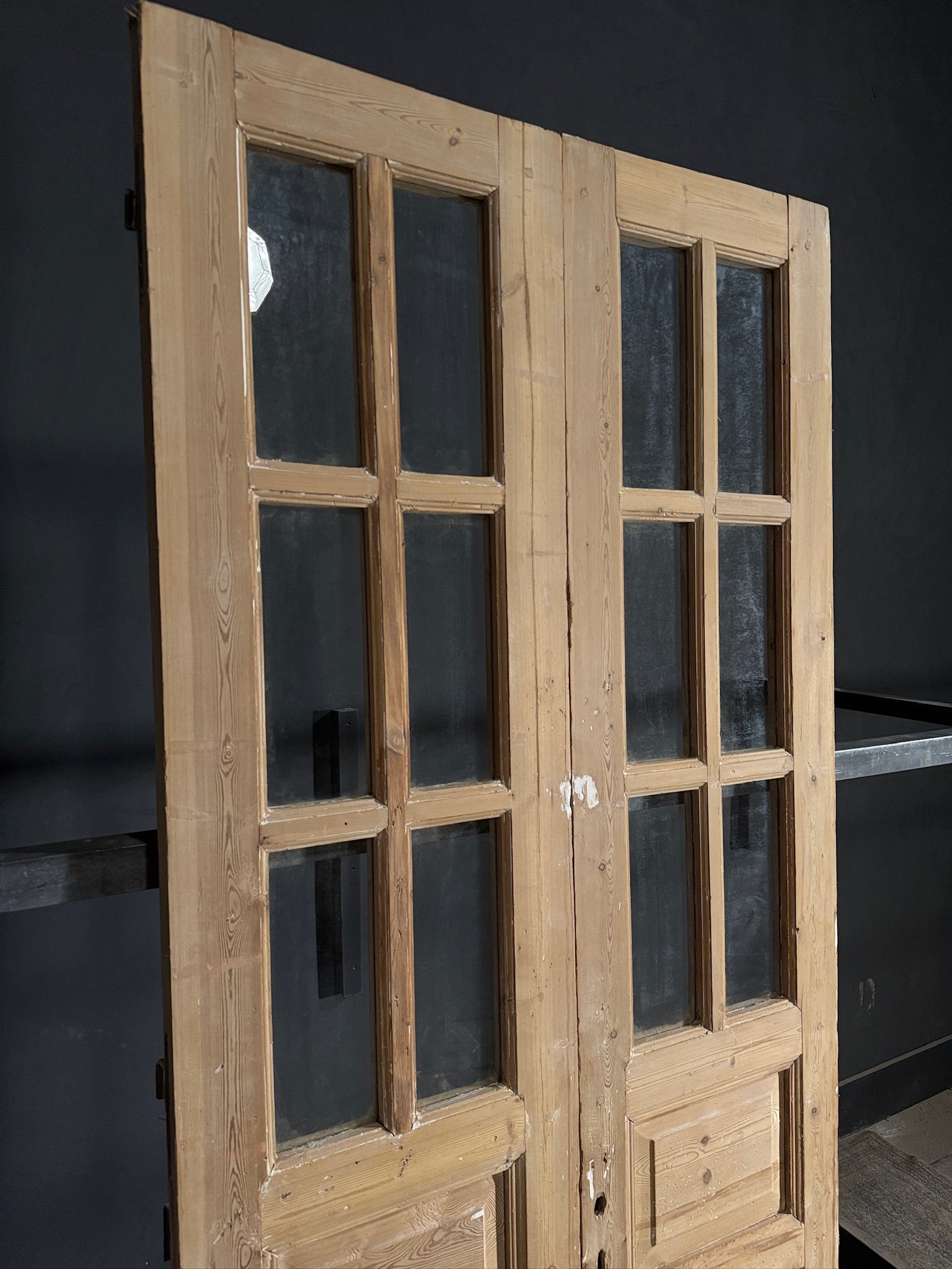 Antique Glass 6 Lite French Doors - 39.5x93.25 - N487