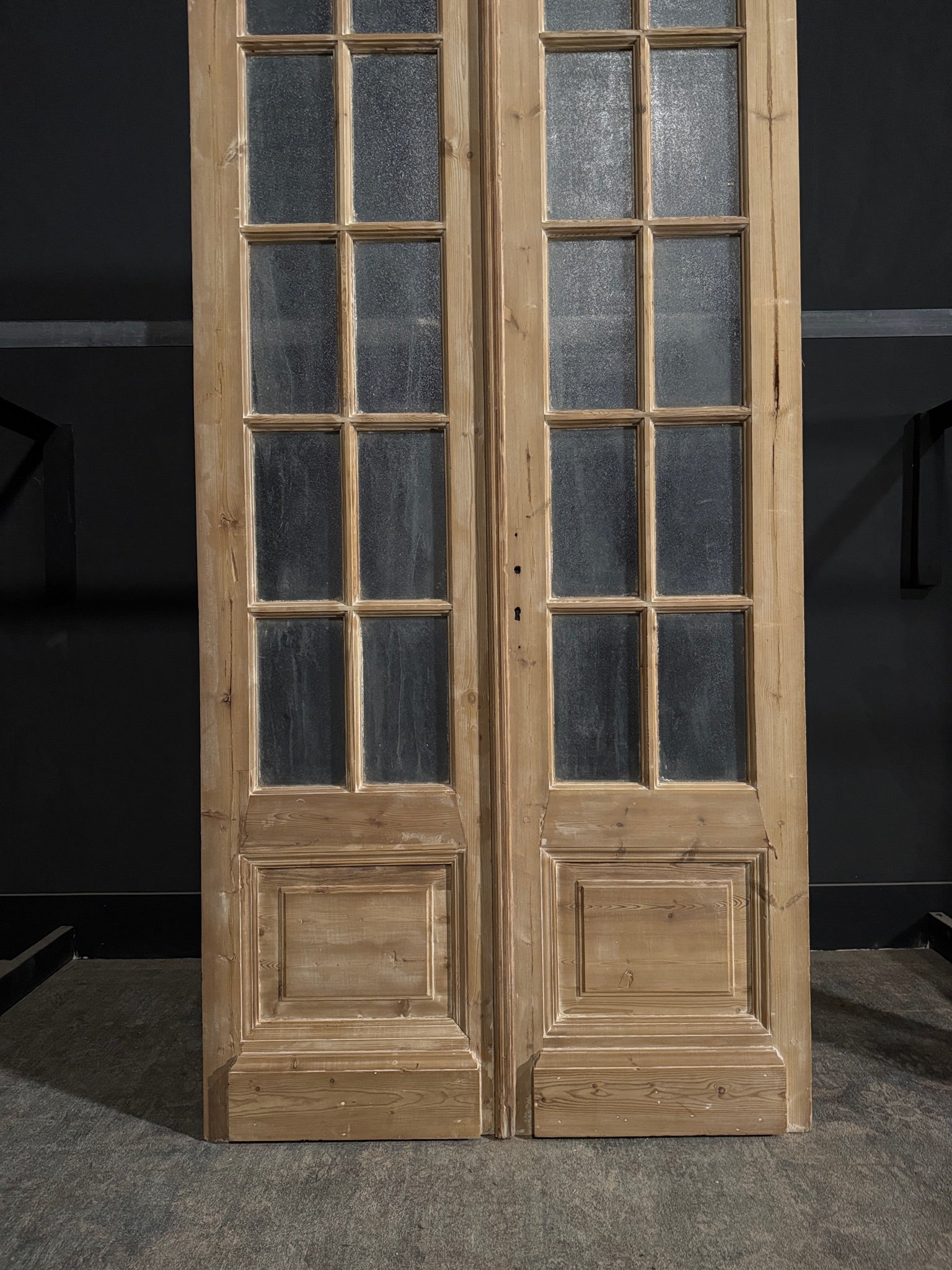 Antique Obscured Glass French Doors - 44x96.5 - N330