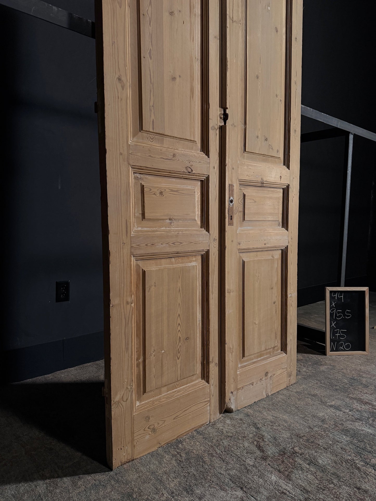 Antique Iron 3 Panel Double Doors - 44x99 - N20