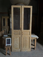 3 Panel Antique Glass French Doors - 41.5x96 J504