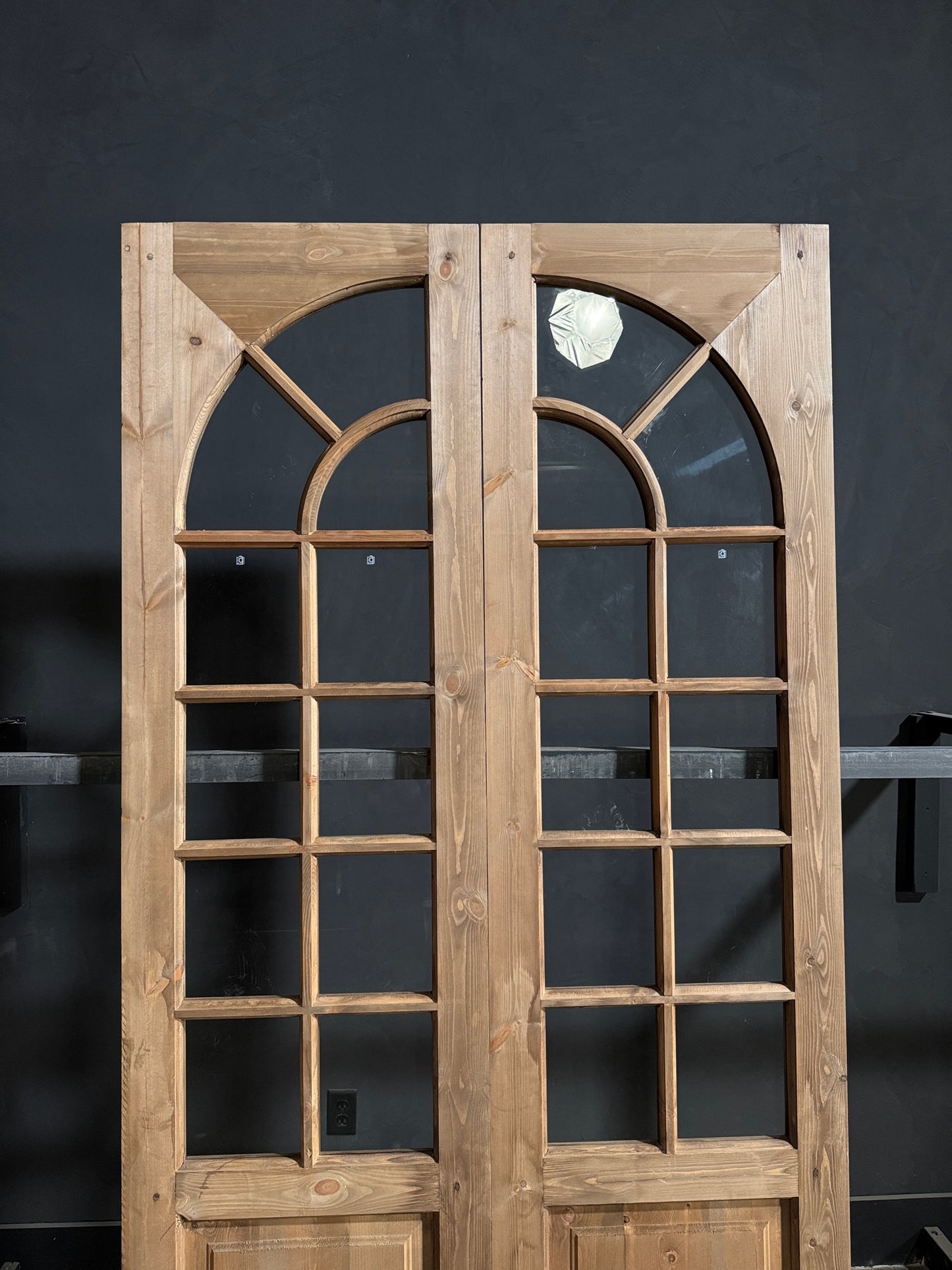 (Elise) Handcrafted Arched Glass French Doors - 48x96 - N202