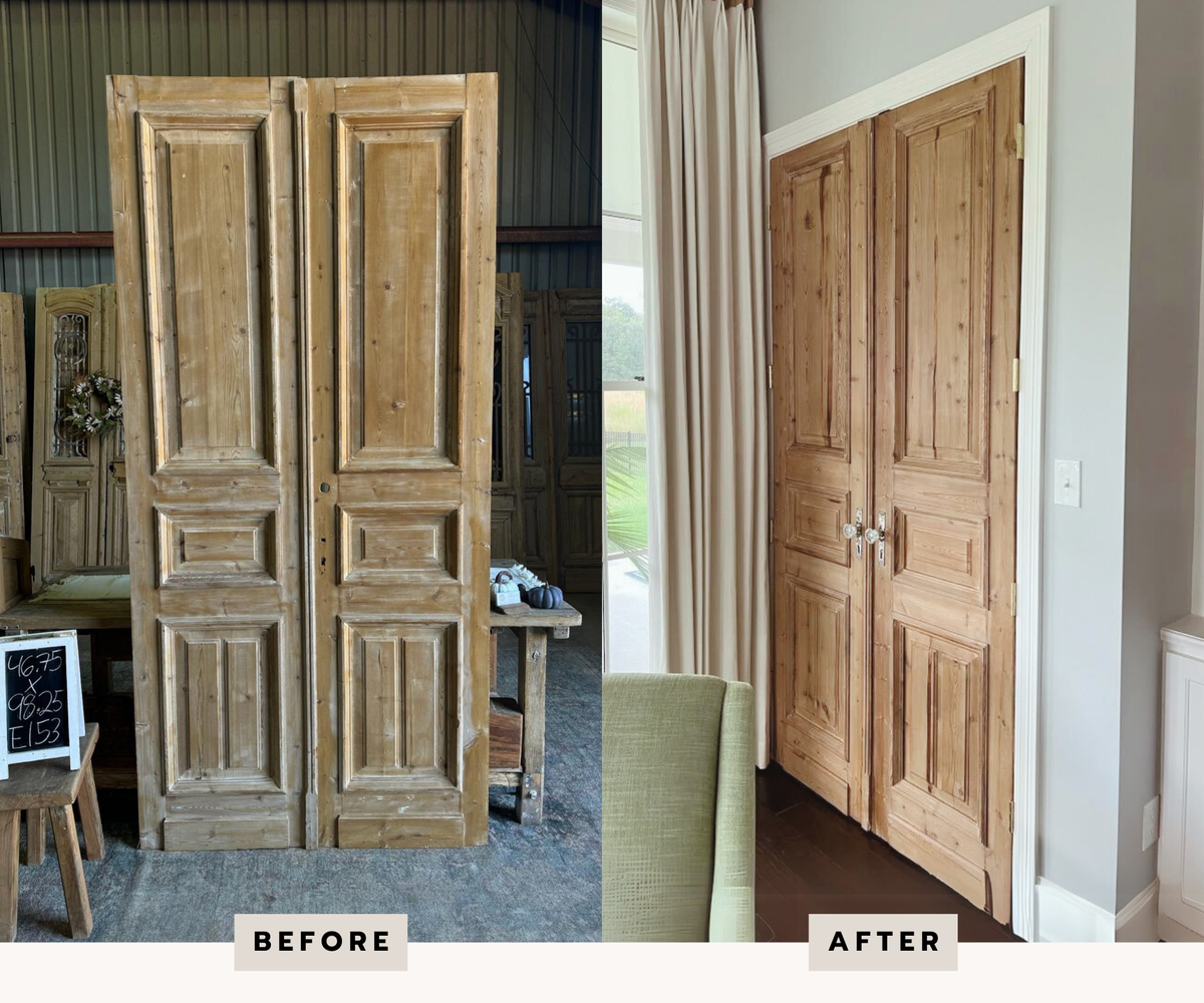 Doors lightly restored and installed in standard prime grade jamb