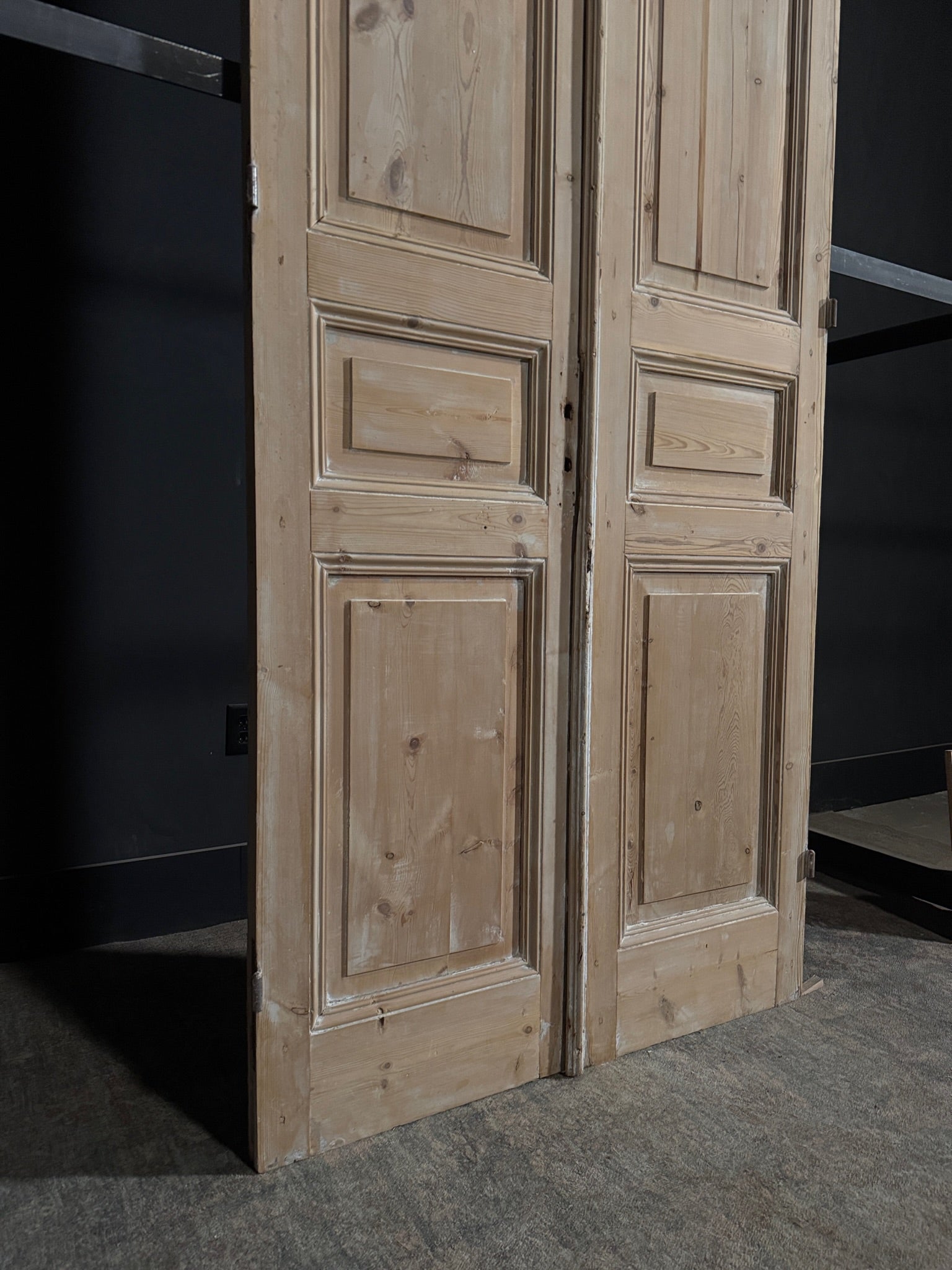 Antique 3 Panel Solid Double Doors - 43.75x100.5 - N346