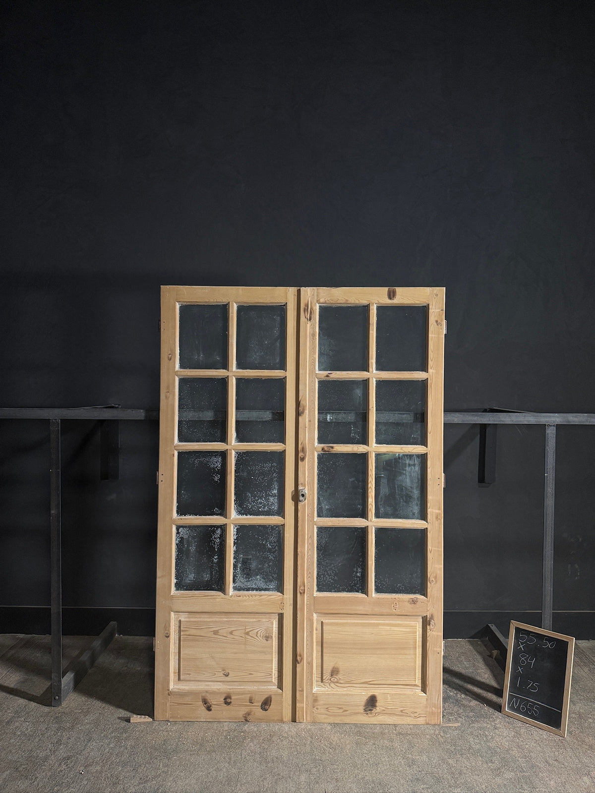 Antique Glass 8 Lite French Doors - 55.5x84 - N655