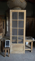 Antique Obscured Glass 8 Lite Door - 34.25x95.5 - L653