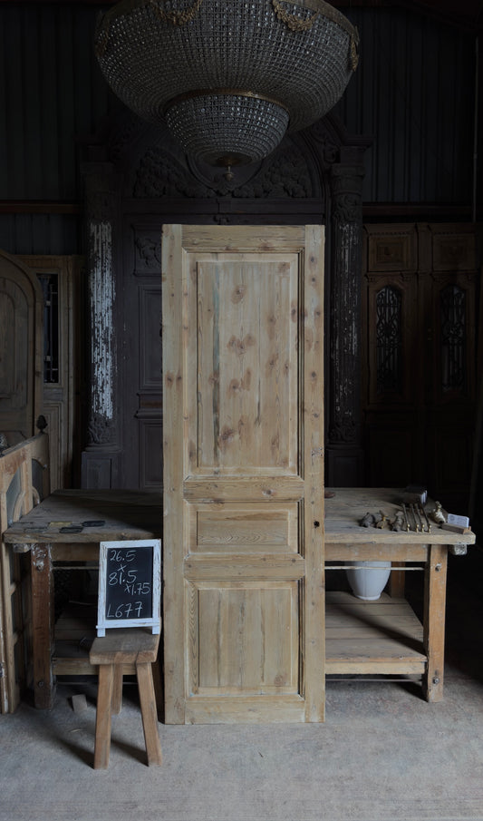 Antique 3 Panel Door - 26.5x81.5 - L677