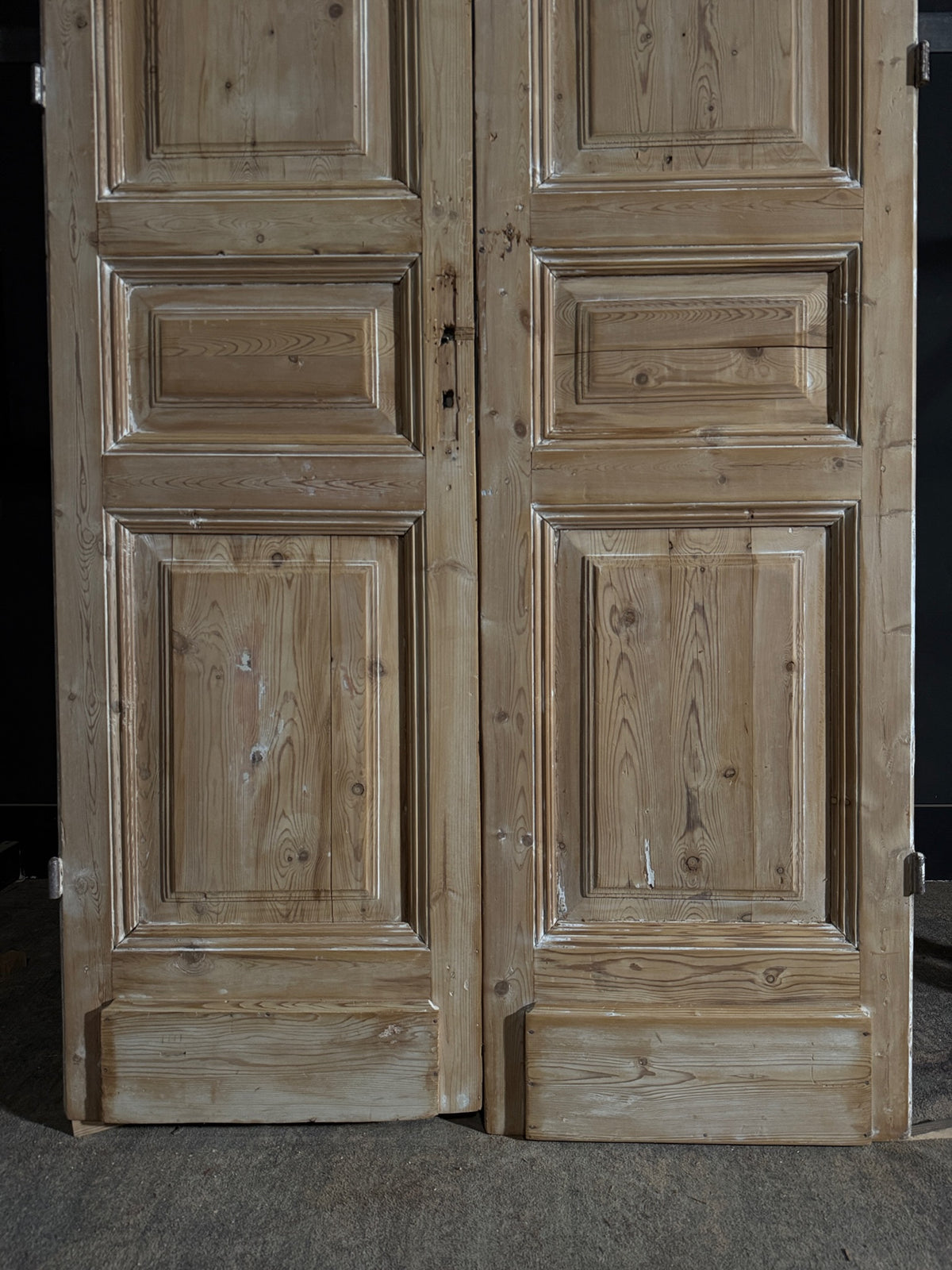 Antique 3 Panel Solid Double Doors - 45.75x103 - N521
