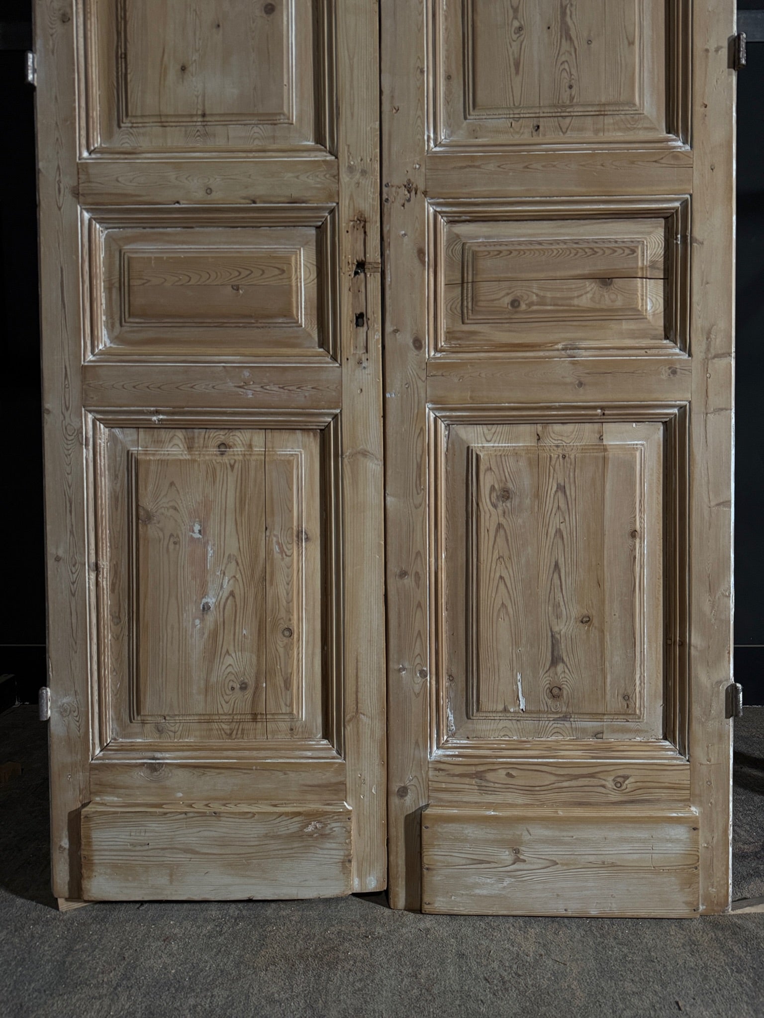 Antique 3 Panel Solid Double Doors - 45.75x103 - N521