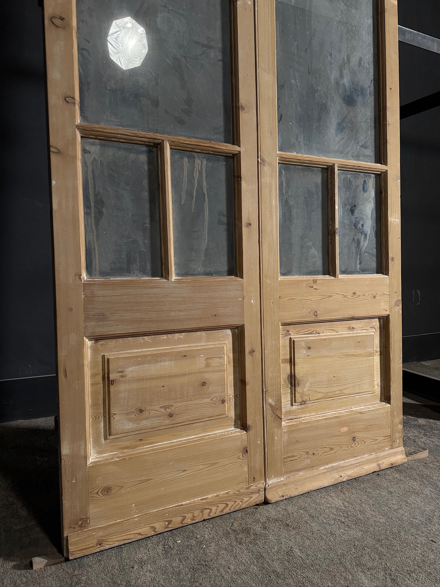 Antique Glass 4 Lite French Doors - 43x96 - N474