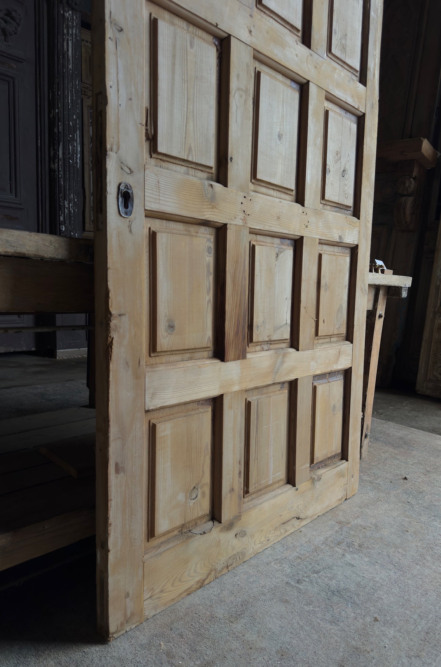 15 Panel Antique Solid Single Arched Door - 40x84 - L161