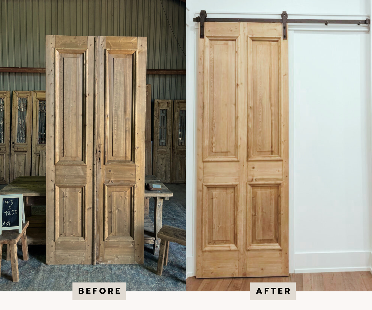 Doors joined together as a single door and lightly sanded