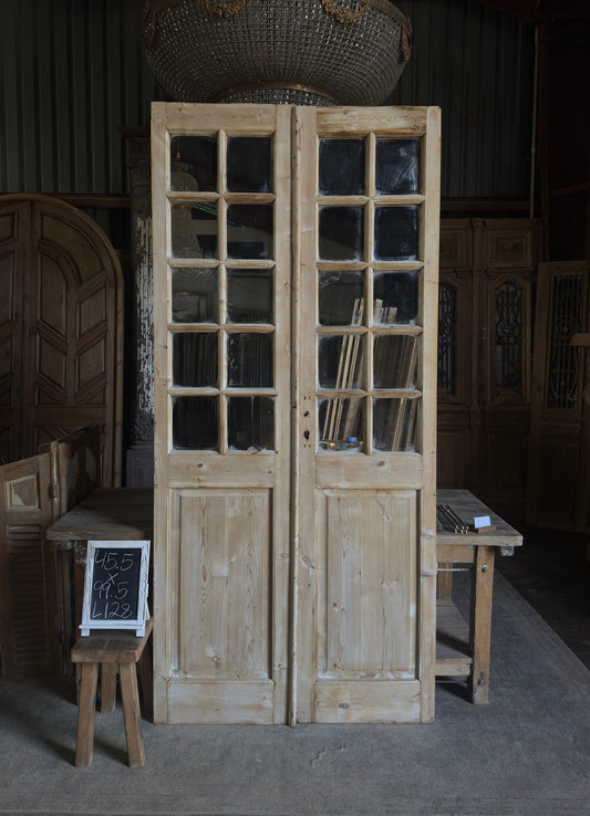 20 Lite Antique Mirrored French Doors - 45.5x99.5 - L128