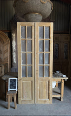 8 Lite Glass Antique French Doors - 40x92.75 - L238