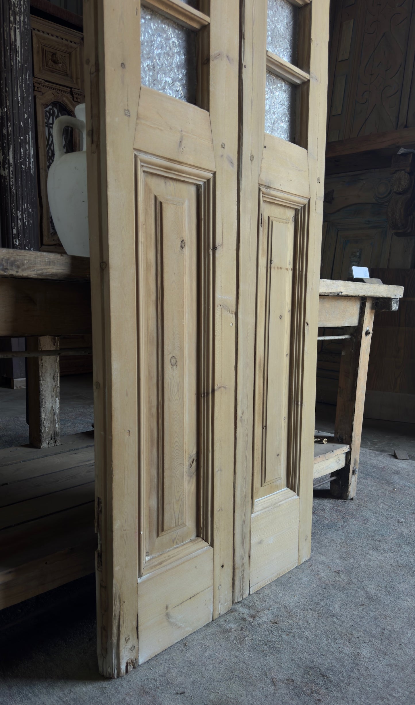 Narrow 14 Lite Antique Glass Panels - 26x93.5 K490