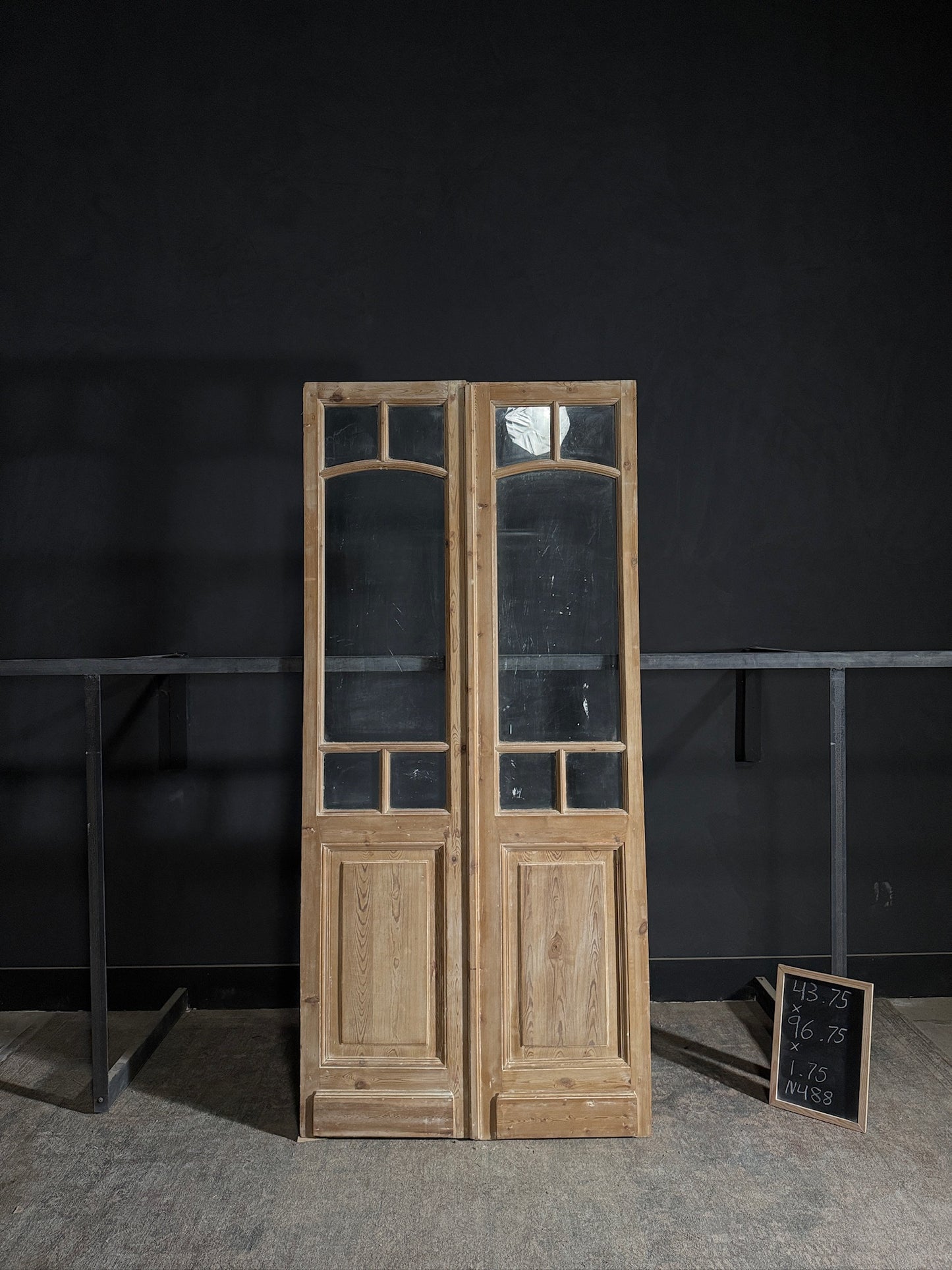 Antique Glass 2 Lite French Doors - 43.75x96.75 - N488