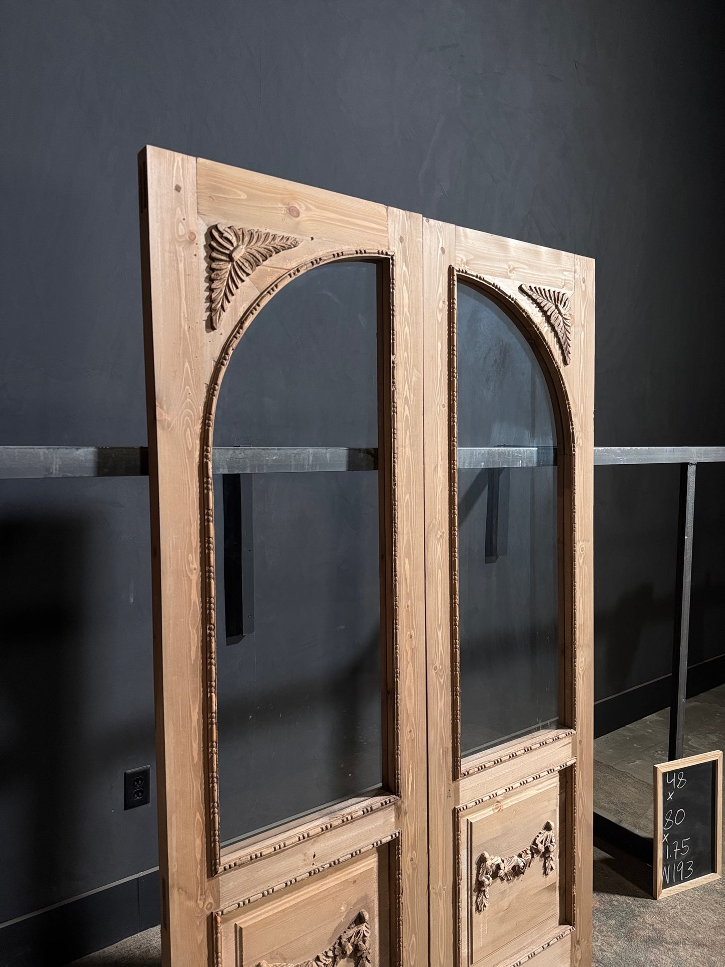 (Valencia) Handcrafted Arched Open Glass French Doors - 48x80 - N193