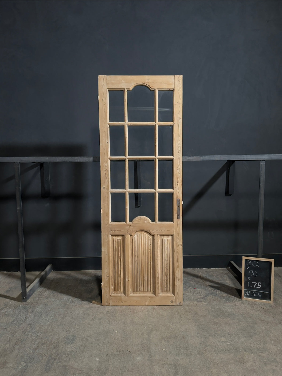 Antique Fluted Panel Glass Pantry Door - 32x90 - N764