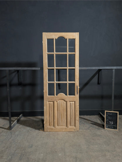 Antique Fluted Panel Glass Pantry Door - 32x90 - N764
