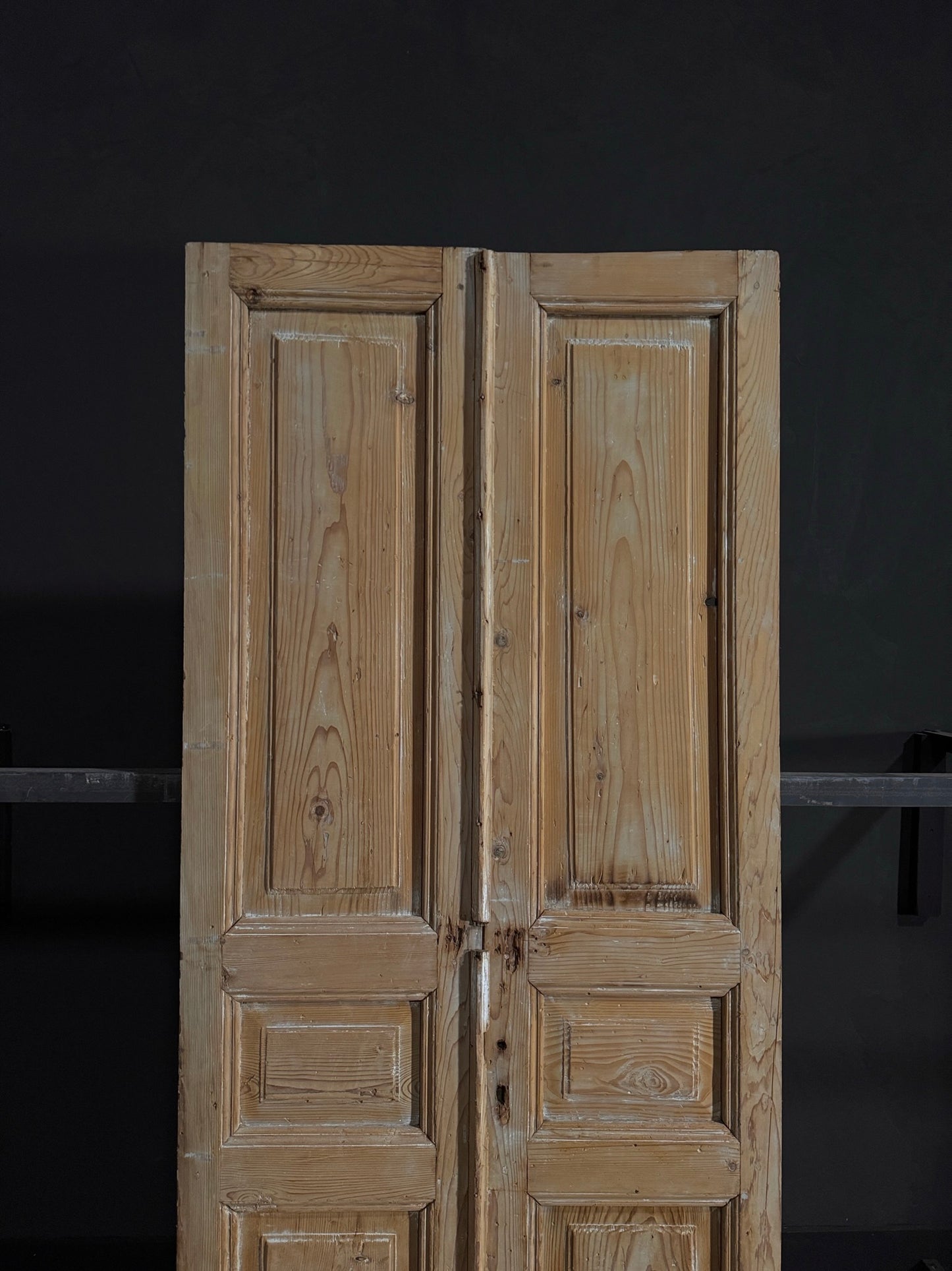Antique Iron 3 Panel Double Doors - 39x94.25 - N29