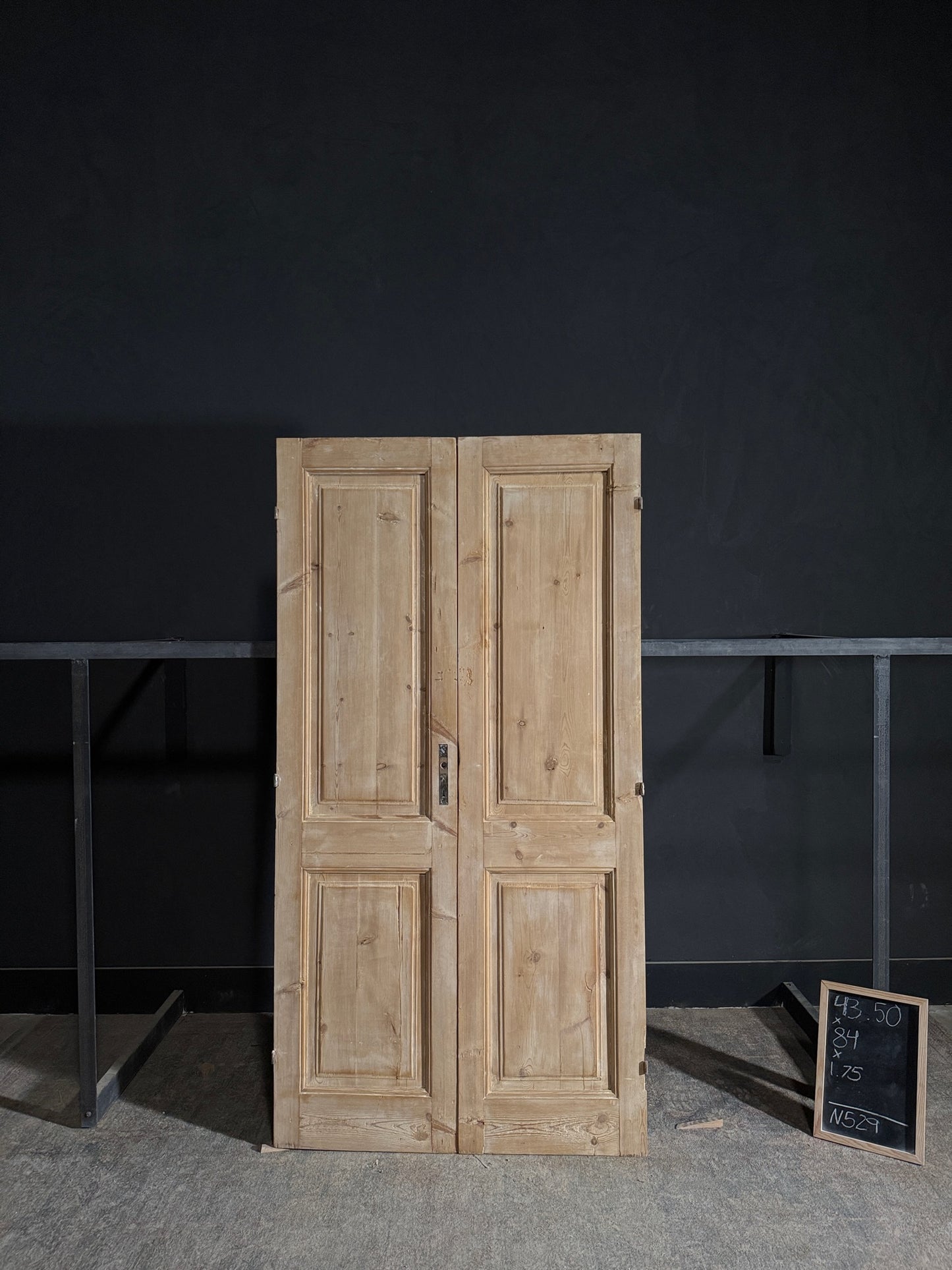 Antique 2 Panel Solid Double Doors - 43.5x84 - N529
