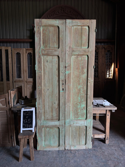 Antique Carved 3 Panel Solid Doors - 41.25x92.5 J149