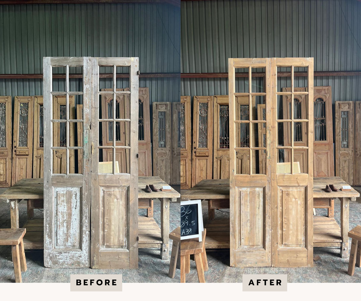 Doors are fully restored and trimmed square