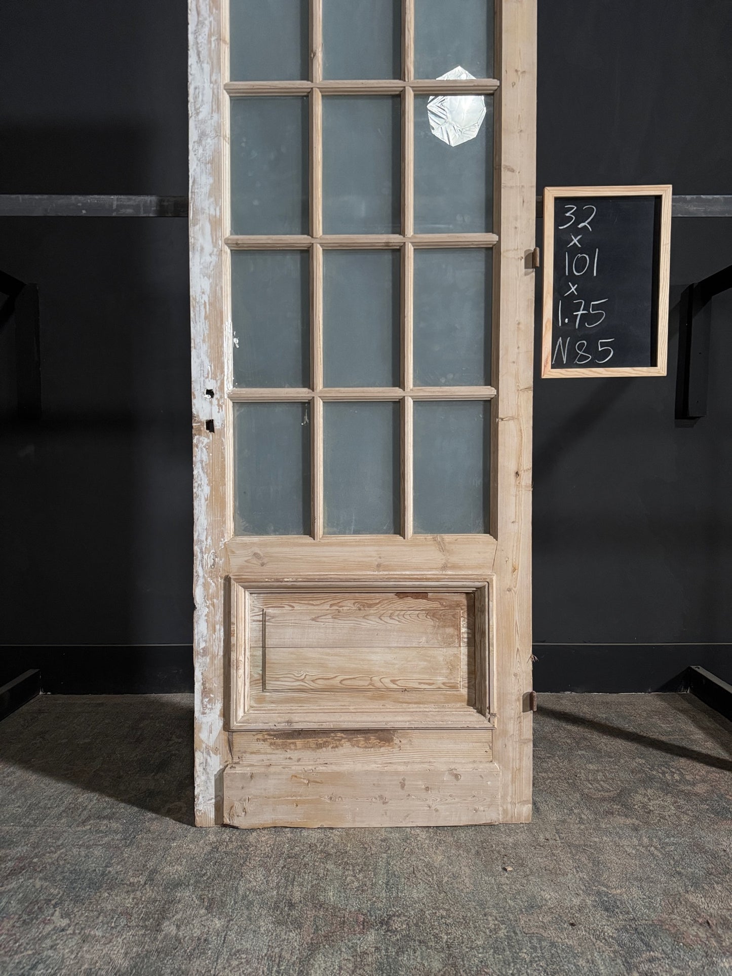 Antique Obscured Glass 15 Lite Single Door - 32x101 - N85