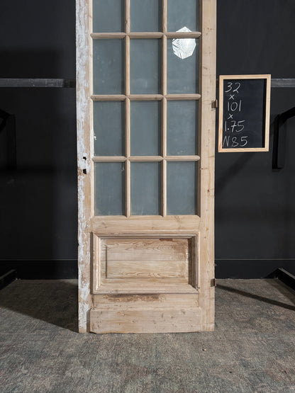 Antique Obscured Glass 15 Lite Single Door - 32x101 - N85