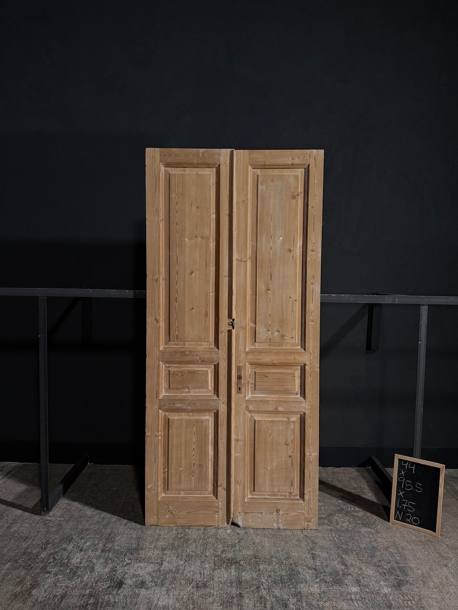 Antique Iron 3 Panel Double Doors - 44x99 - N20