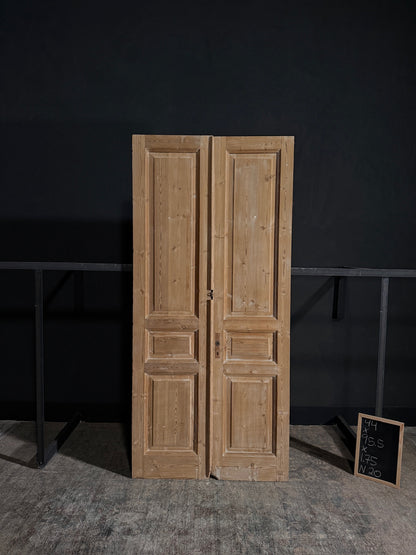 Antique Iron 3 Panel Double Doors - 44x99 - N20