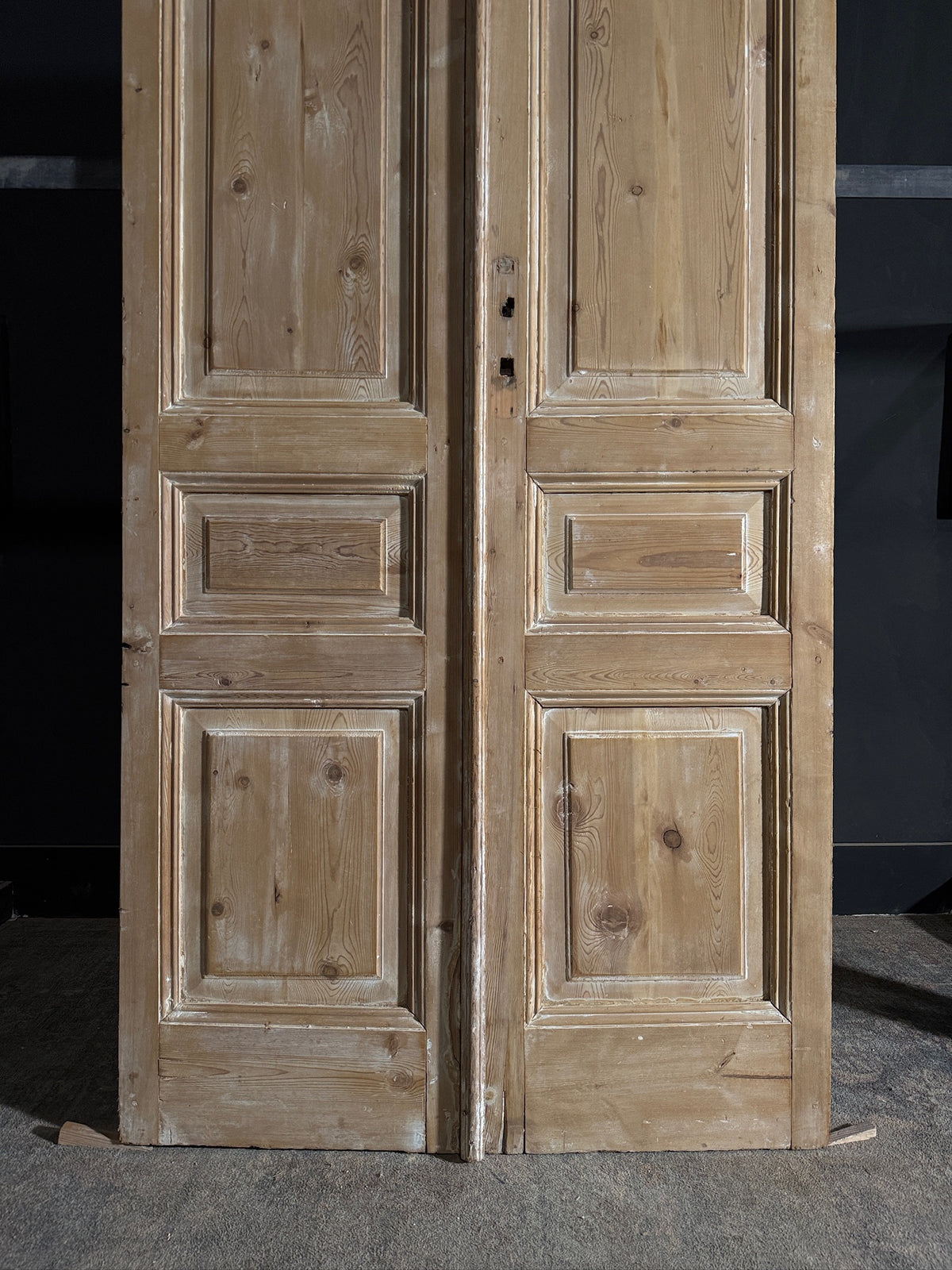 Antique 3 Panel Solid Double Doors - 43x100.5 - N596