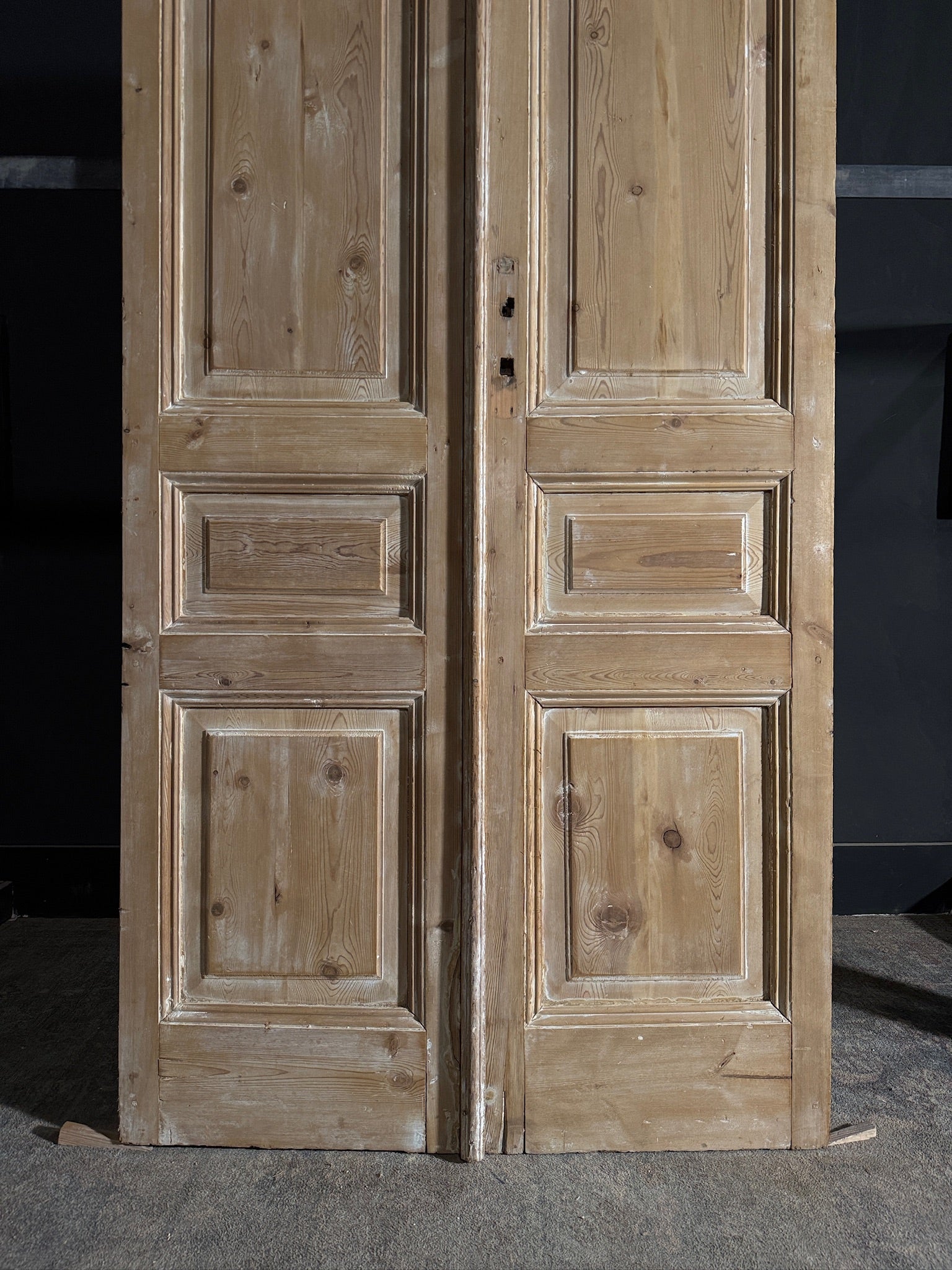 Antique 3 Panel Solid Double Doors - 43x100.5 - N596