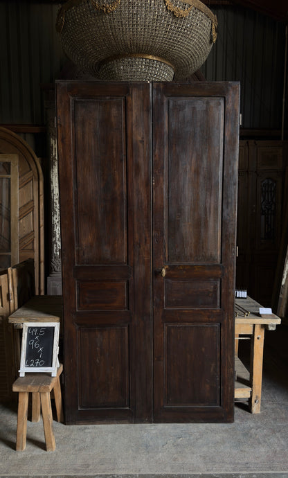 European 3 Panel Antique Double Doors - 49.5x96 - L270