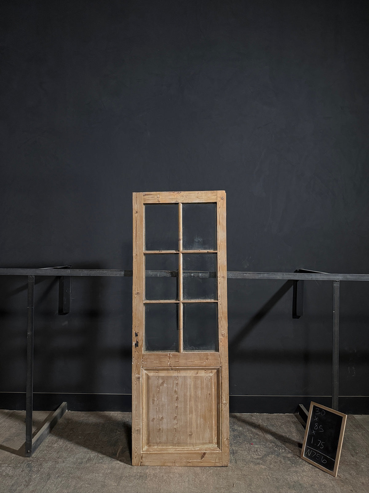 Antique Clear Glass Paneled Pantry Door - 30x85 - N756