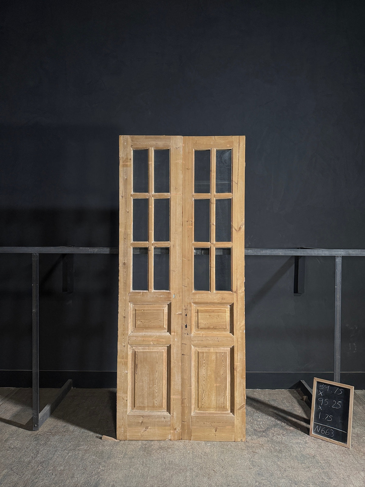 Antique Glass 6 Lite French Doors - 39.75x95.25 - N663