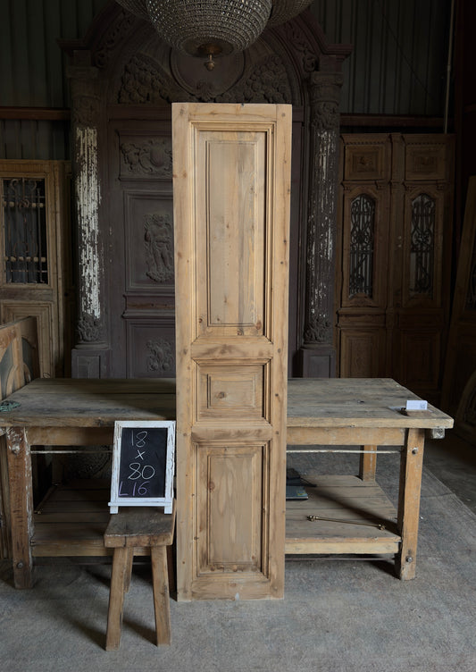 Handcrafted 3 Panel Solid Single Door - 18x80 L16